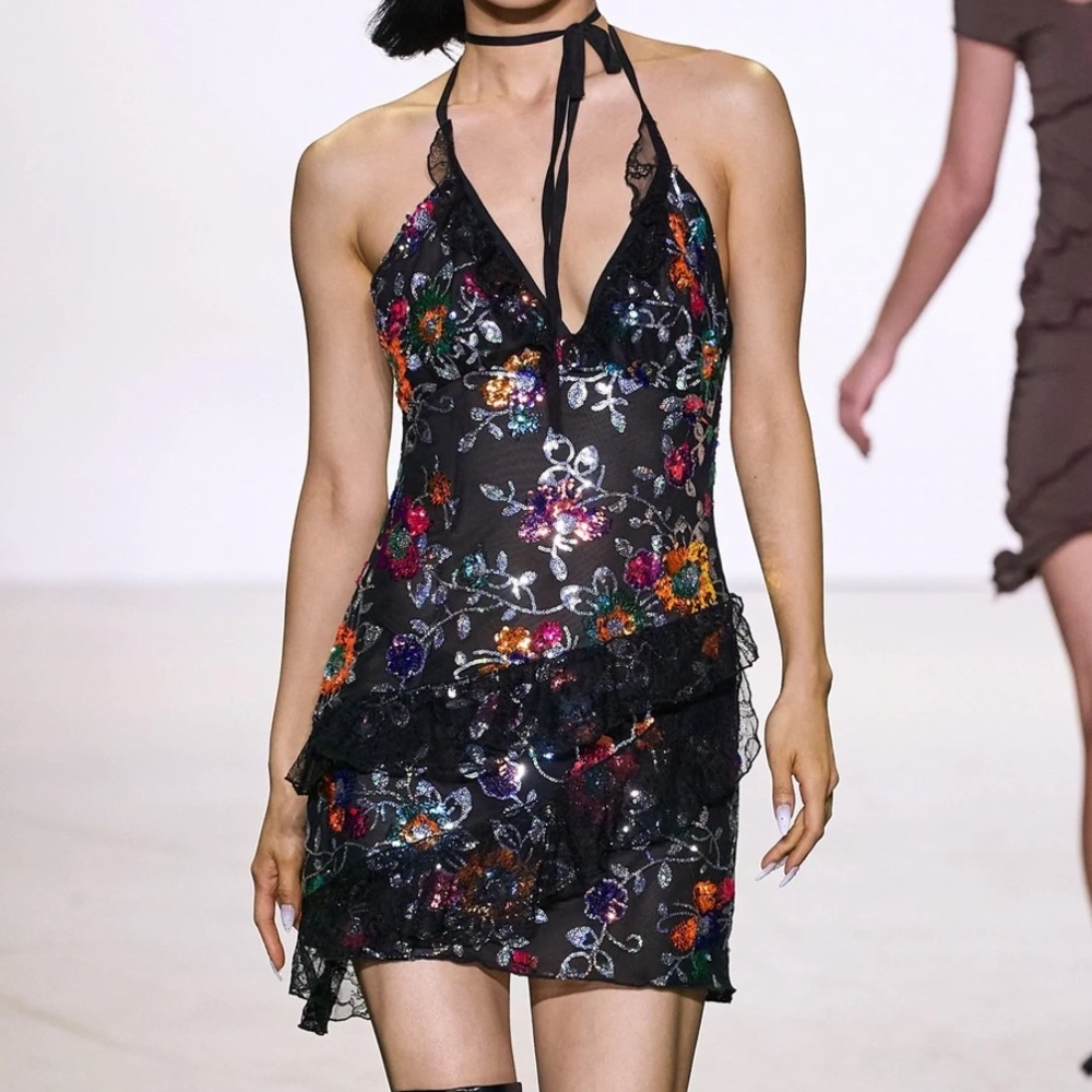 Kim Shui Black Floral Mini Dress